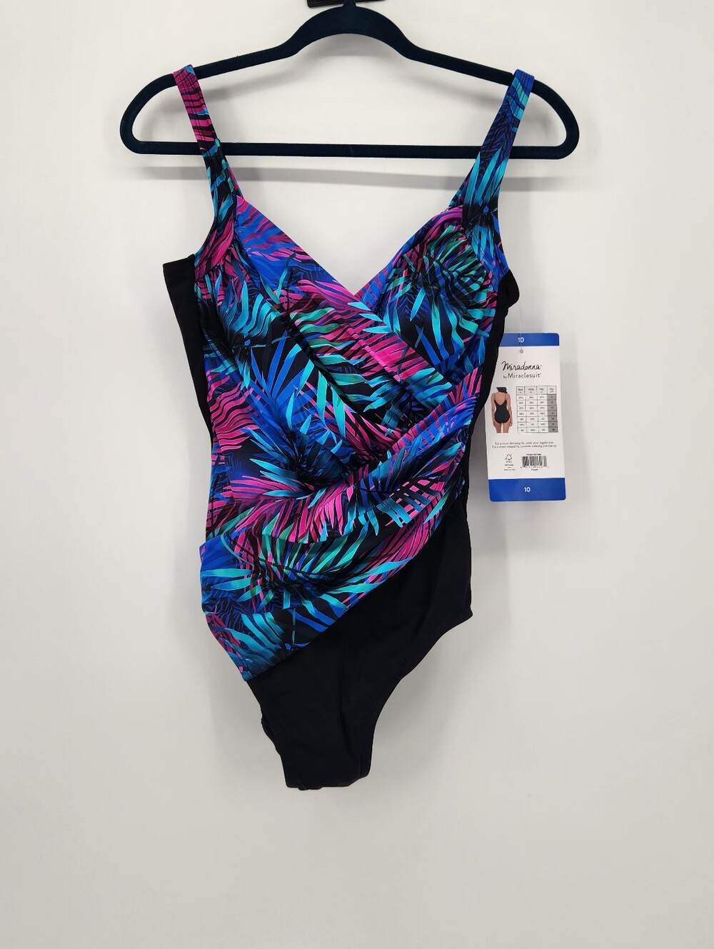 NWT SIZE 10 Miraclesuit By Miradona  Tropical Palm One-Piece Swimsuit